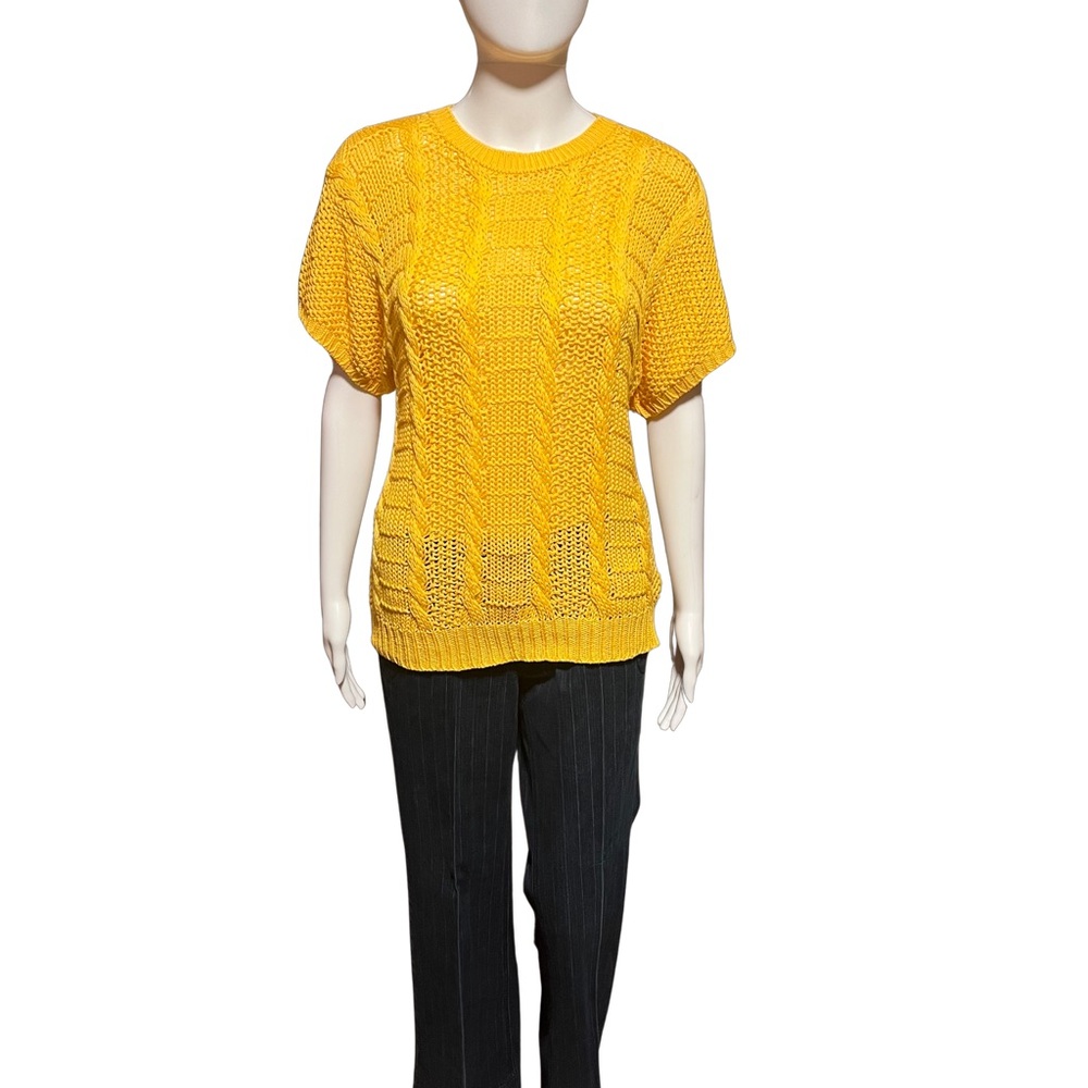 Textured Mustard Knit Sweater – Size S - Picture 3 of 7
